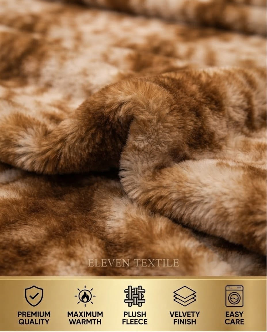 ELEVEN TEXTILE Premium 4-Piece Fleece Bedsheet Set