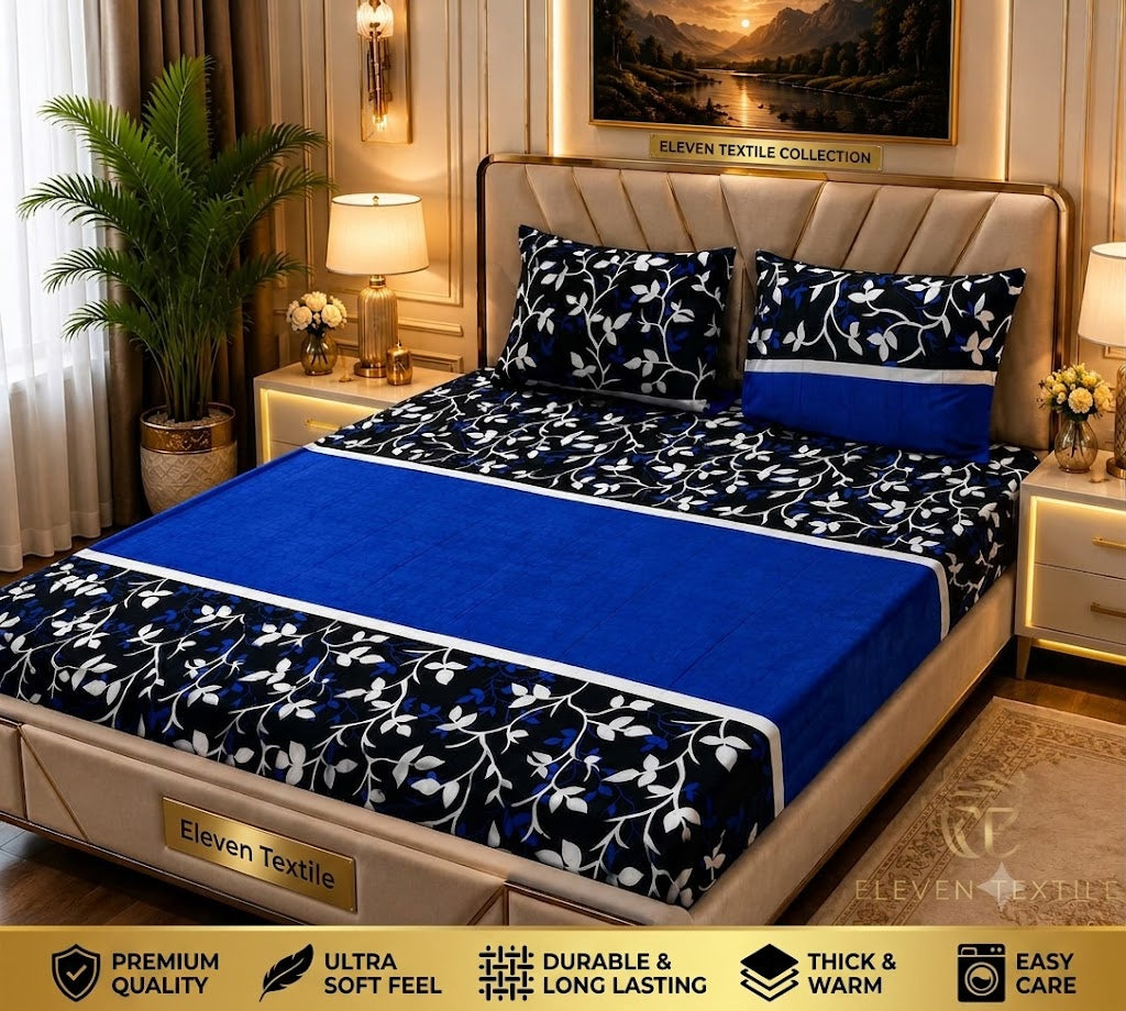 Premium Soft Fleece 3-Piece King Bedsheet Set