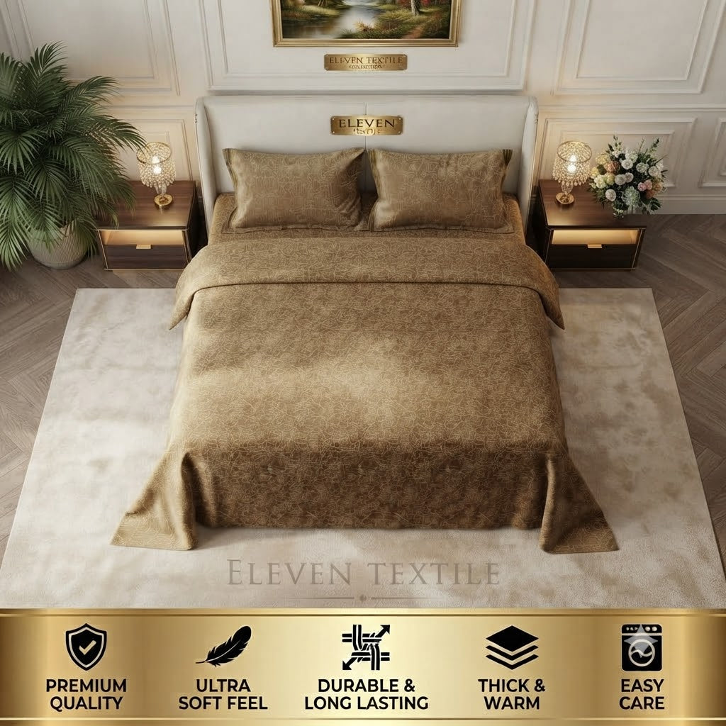 3-Piece Royal Textured Velvet Bedsheet Set