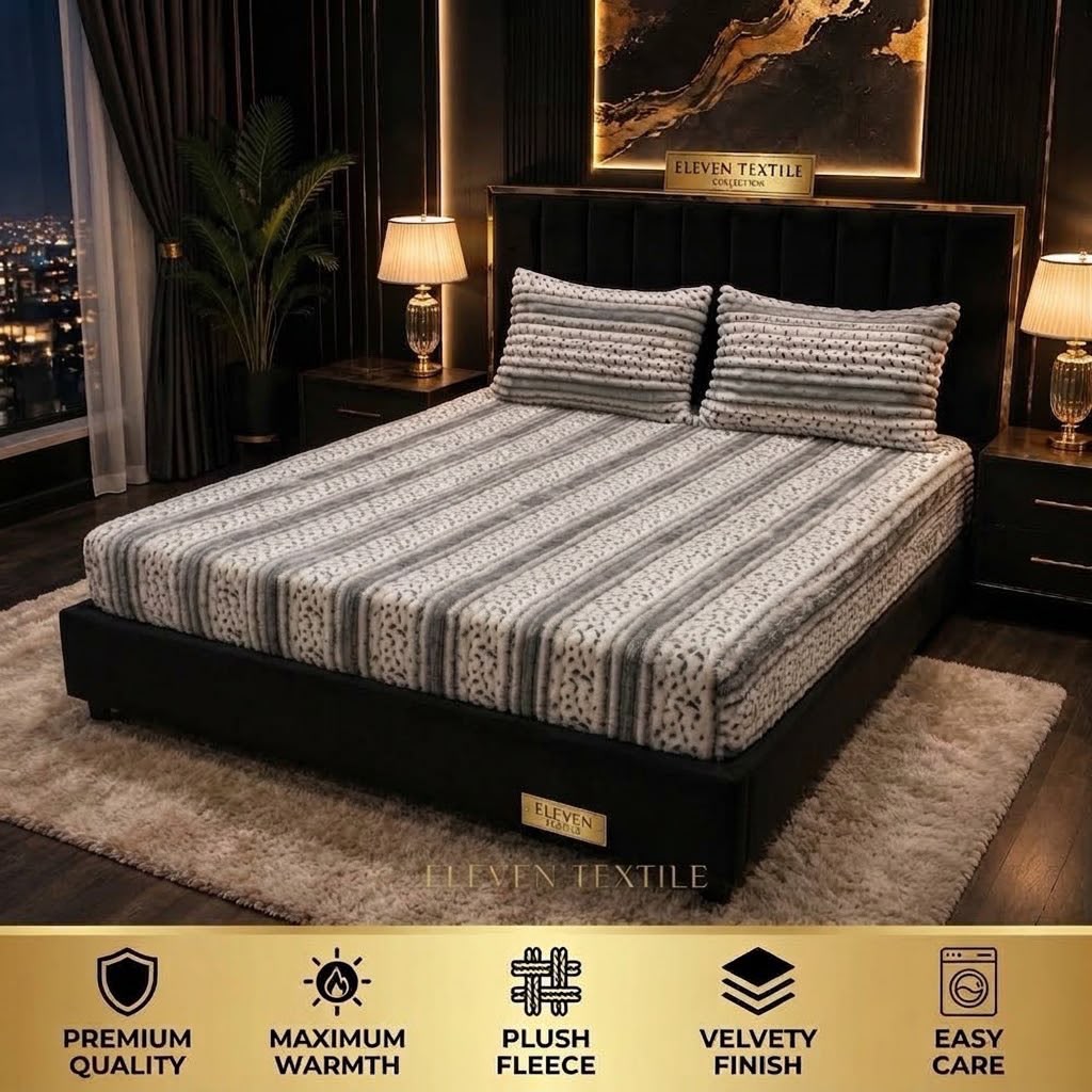 ELEVEN TEXTILE Premium 3 piece Puffy Bedsheet