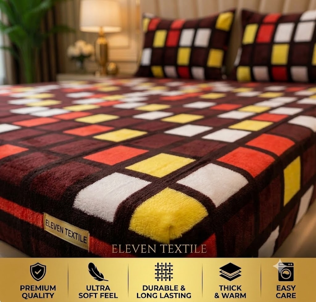 Premium Soft Fleece 3-Piece King Bedsheet Set