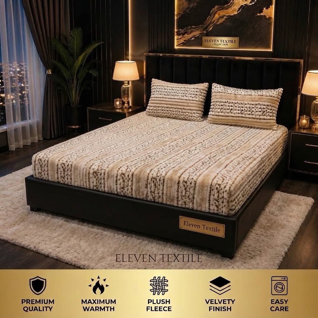 ELEVEN TEXTILE Premium 3 piece Puffy Bedsheet