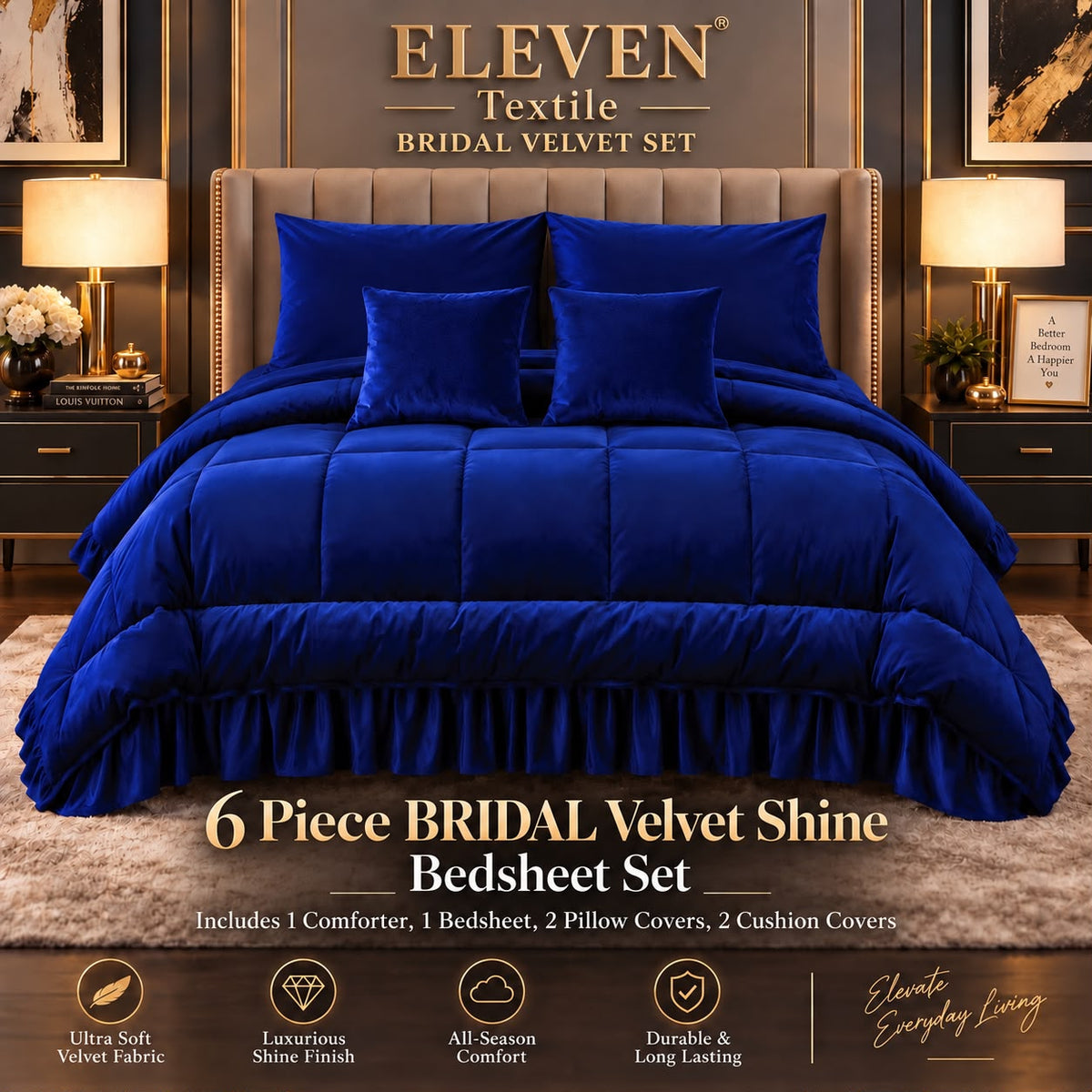 Signature Bridal Velvet Shine Set – 6 Piece Luxury Collection