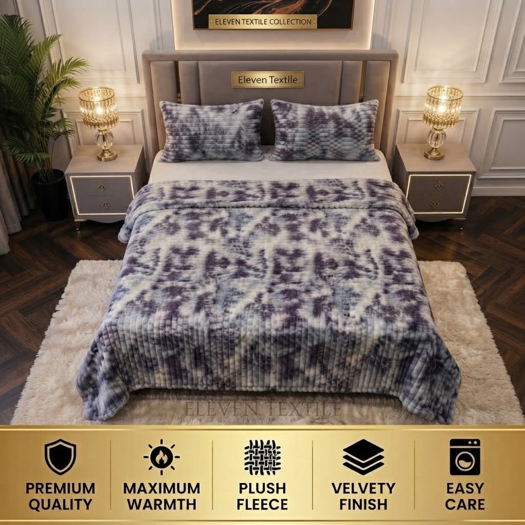 ELEVEN TEXTILE Premium 3 piece Puffy Bedsheet