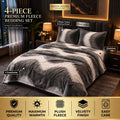 ELEVEN TEXTILE Premium 4-Piece Fleece Bedsheet Set