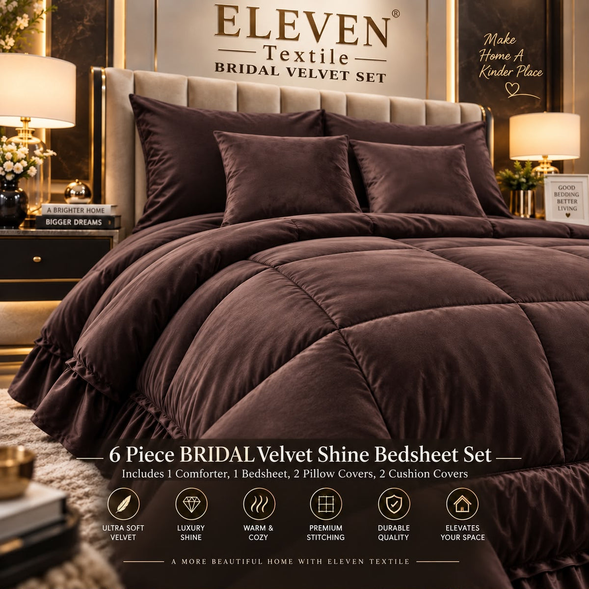 Signature Bridal Velvet Shine Set – 6 Piece Luxury Collection