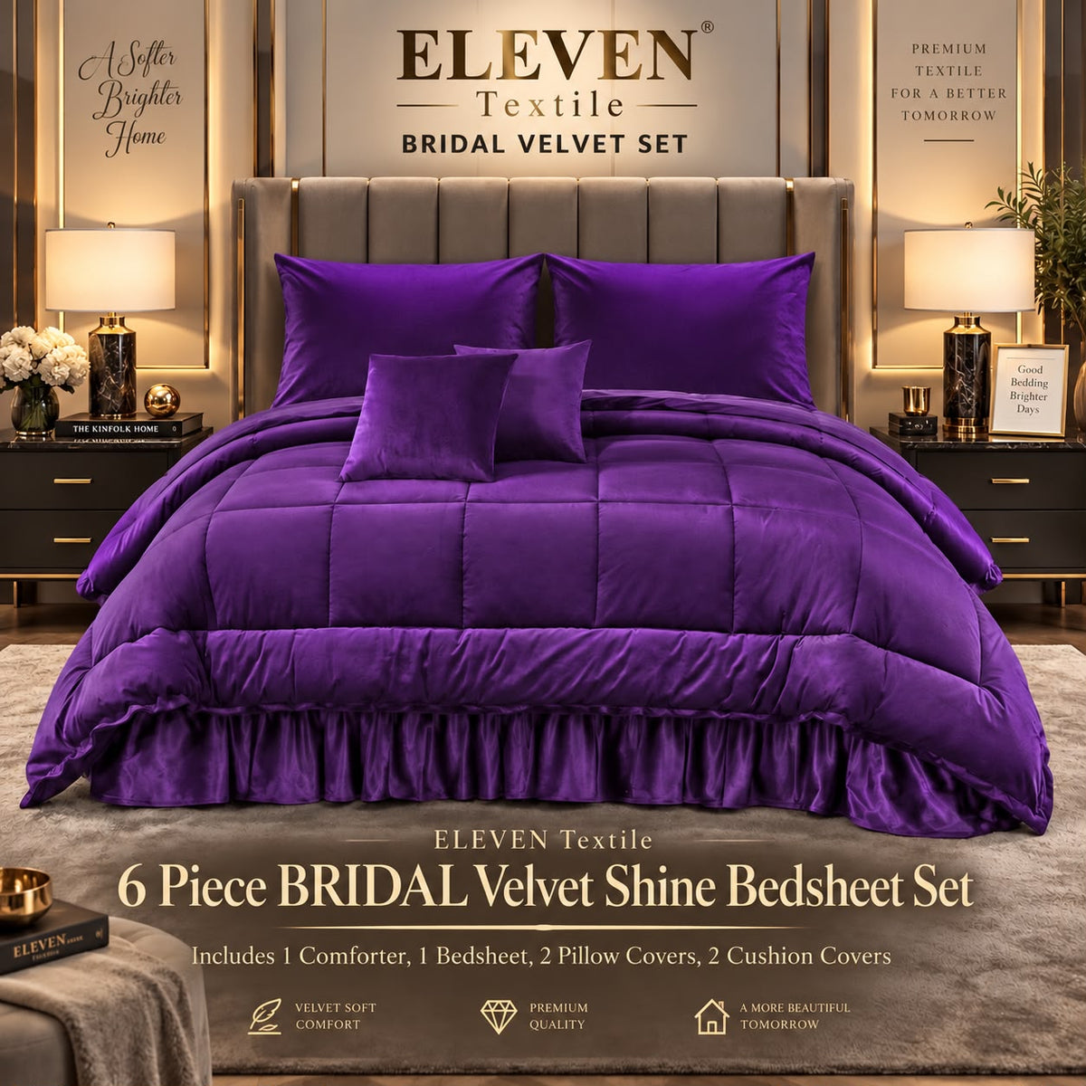 Signature Bridal Velvet Shine Set – 6 Piece Luxury Collection