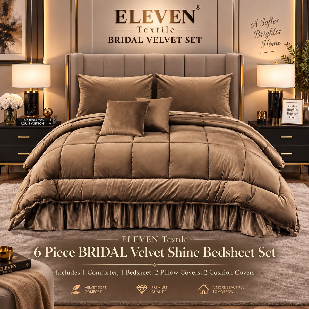 Signature Bridal Velvet Shine Set – 6 Piece Luxury Collection