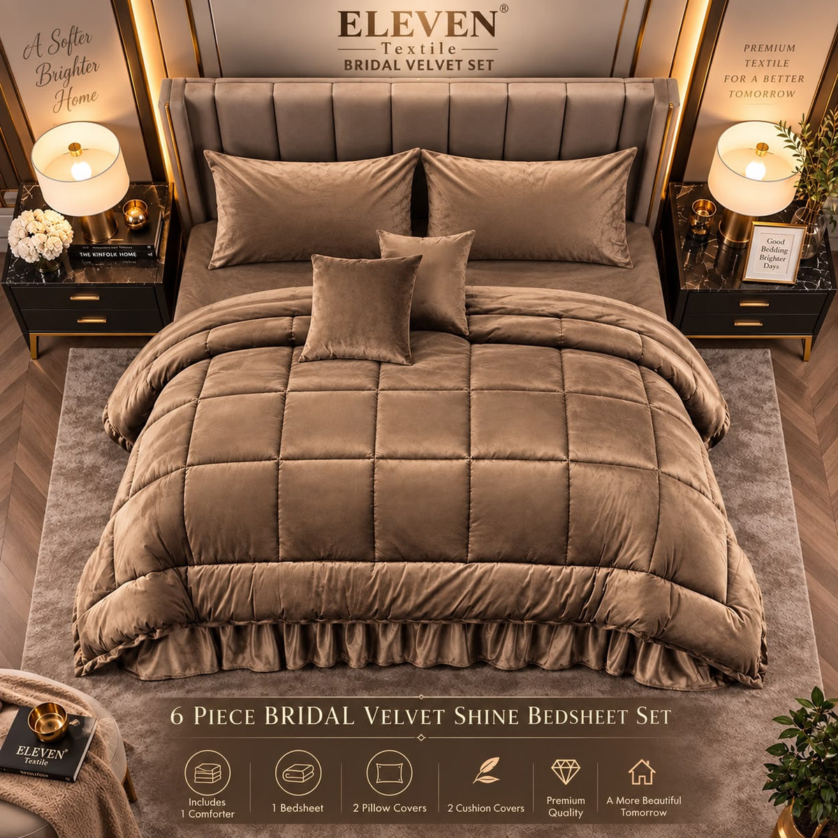 Signature Bridal Velvet Shine Set – 6 Piece Luxury Collection