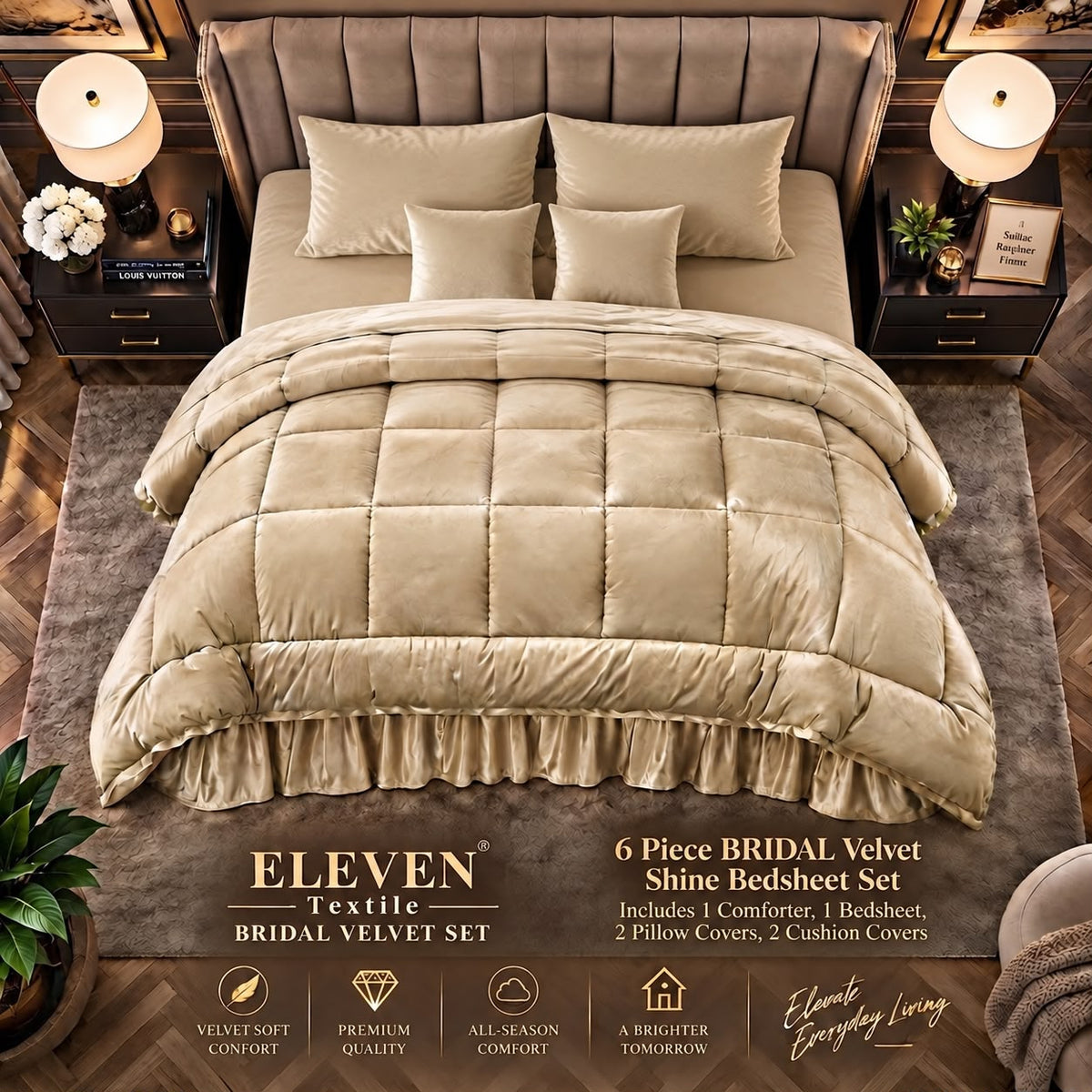 Signature Bridal Velvet Shine Set – 6 Piece Luxury Collection