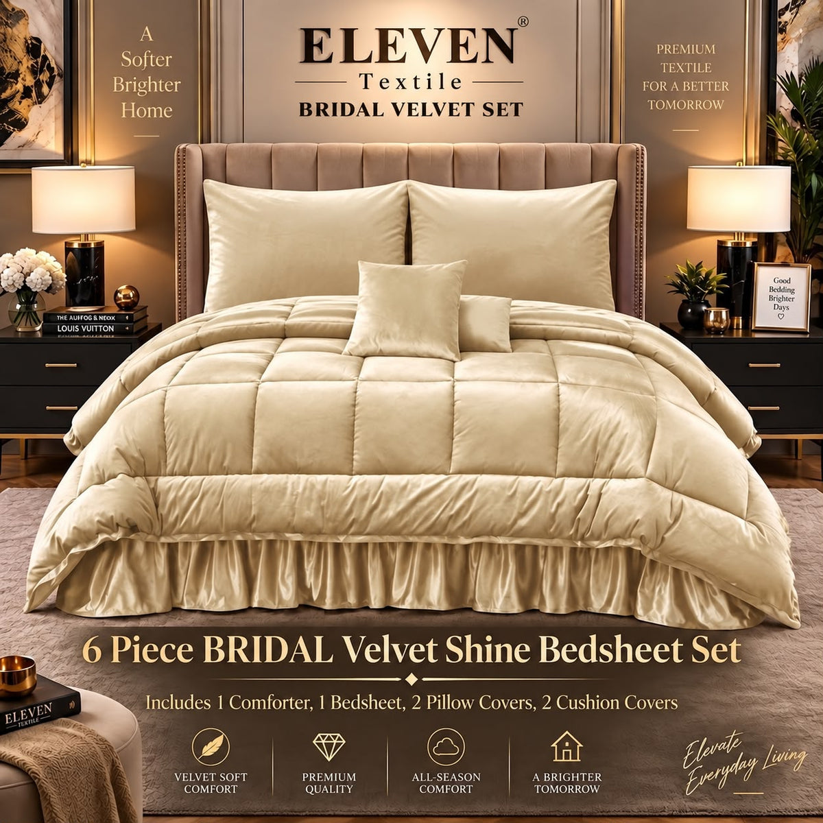 Signature Bridal Velvet Shine Set – 6 Piece Luxury Collection