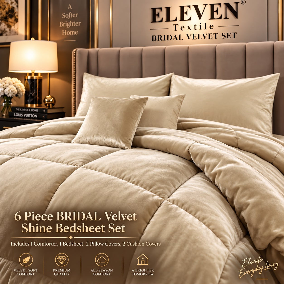Signature Bridal Velvet Shine Set – 6 Piece Luxury Collection