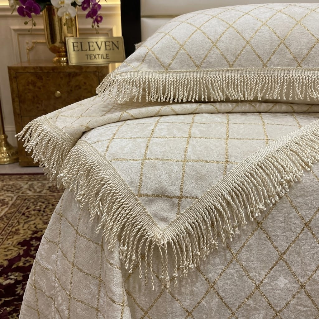 3-Piece Royal Textured Velvet Bedsheet Set