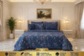 Premium 7-Piece Printed Comforter Set (Navy)