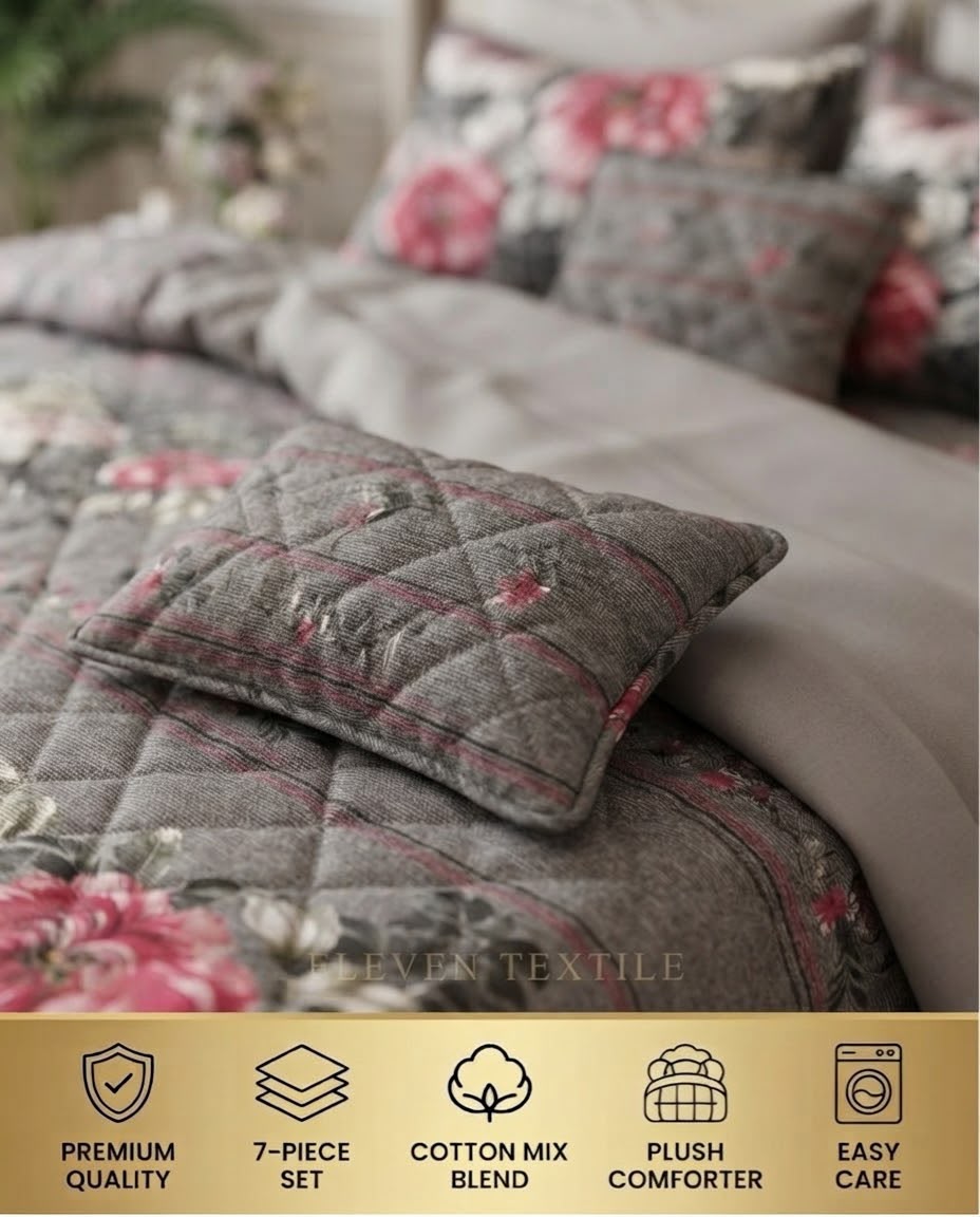 ELEVEN TEXTILE — Premium 7-Piece Printed Comforter Set