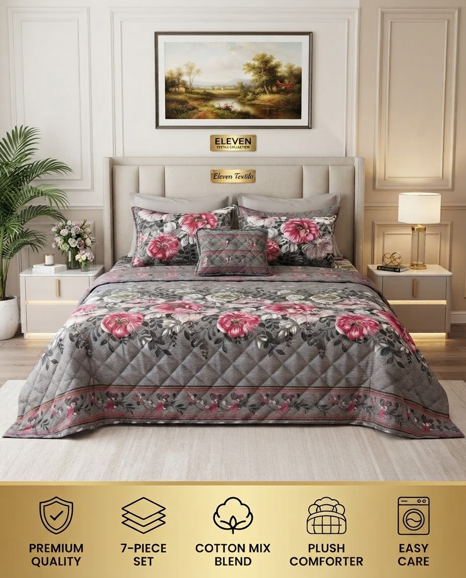 ELEVEN TEXTILE — Premium 7-Piece Printed Comforter Set