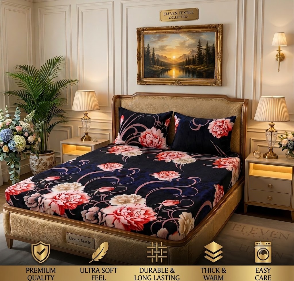Premium Soft Fleece 3-Piece King Bedsheet Set