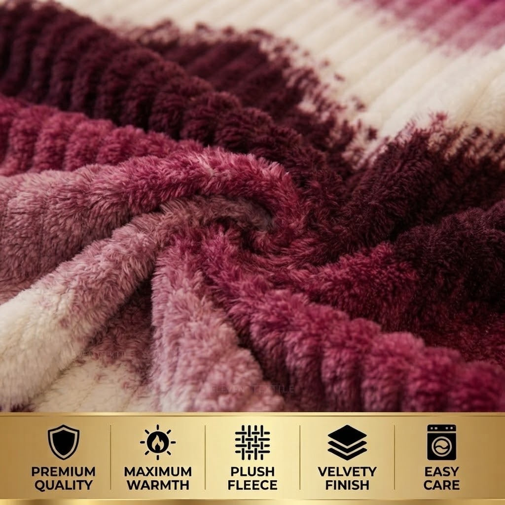 ELEVEN TEXTILE Premium 4-Piece Fleece Bedsheet Set