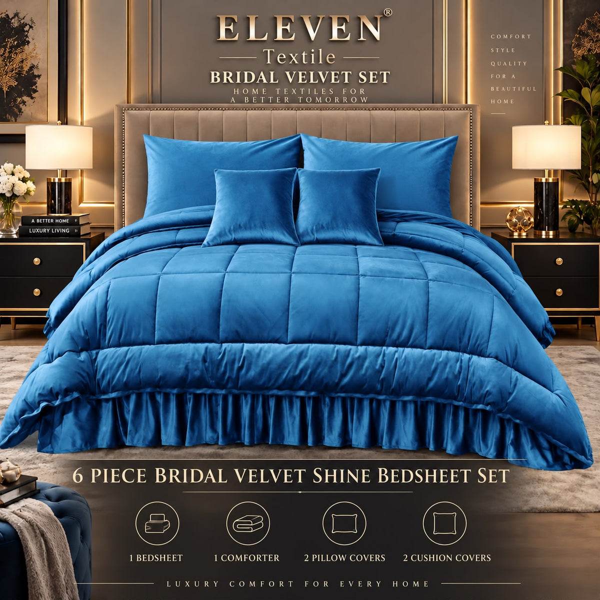 Signature Bridal Velvet Shine Set – 6 Piece Luxury Collection