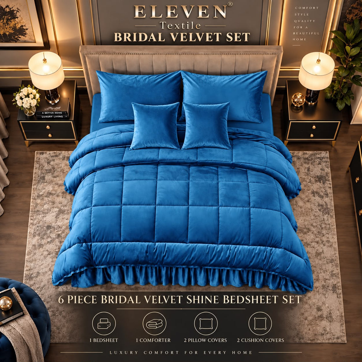 Signature Bridal Velvet Shine Set – 6 Piece Luxury Collection