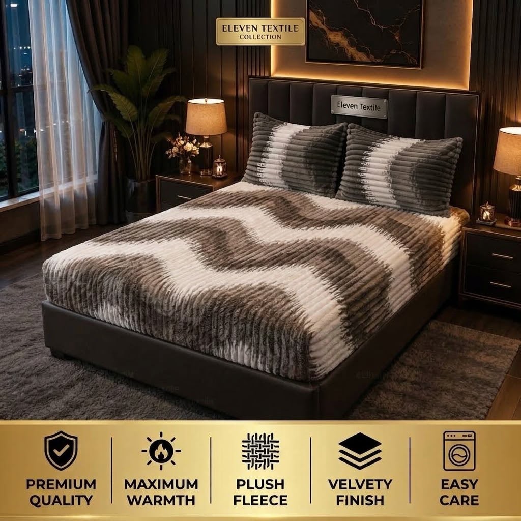 ELEVEN TEXTILE Premium 3 piece Puffy Bedsheet