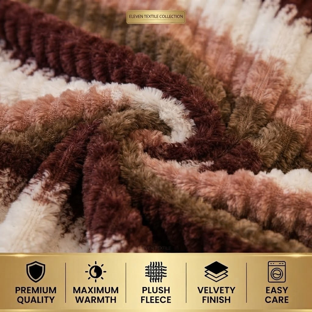 ELEVEN TEXTILE Premium 4-Piece Fleece Bedsheet Set