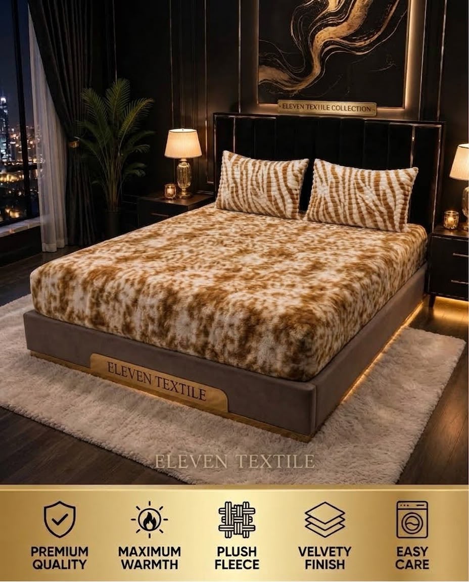 ELEVEN TEXTILE Premium 3 piece Puffy Bedsheet