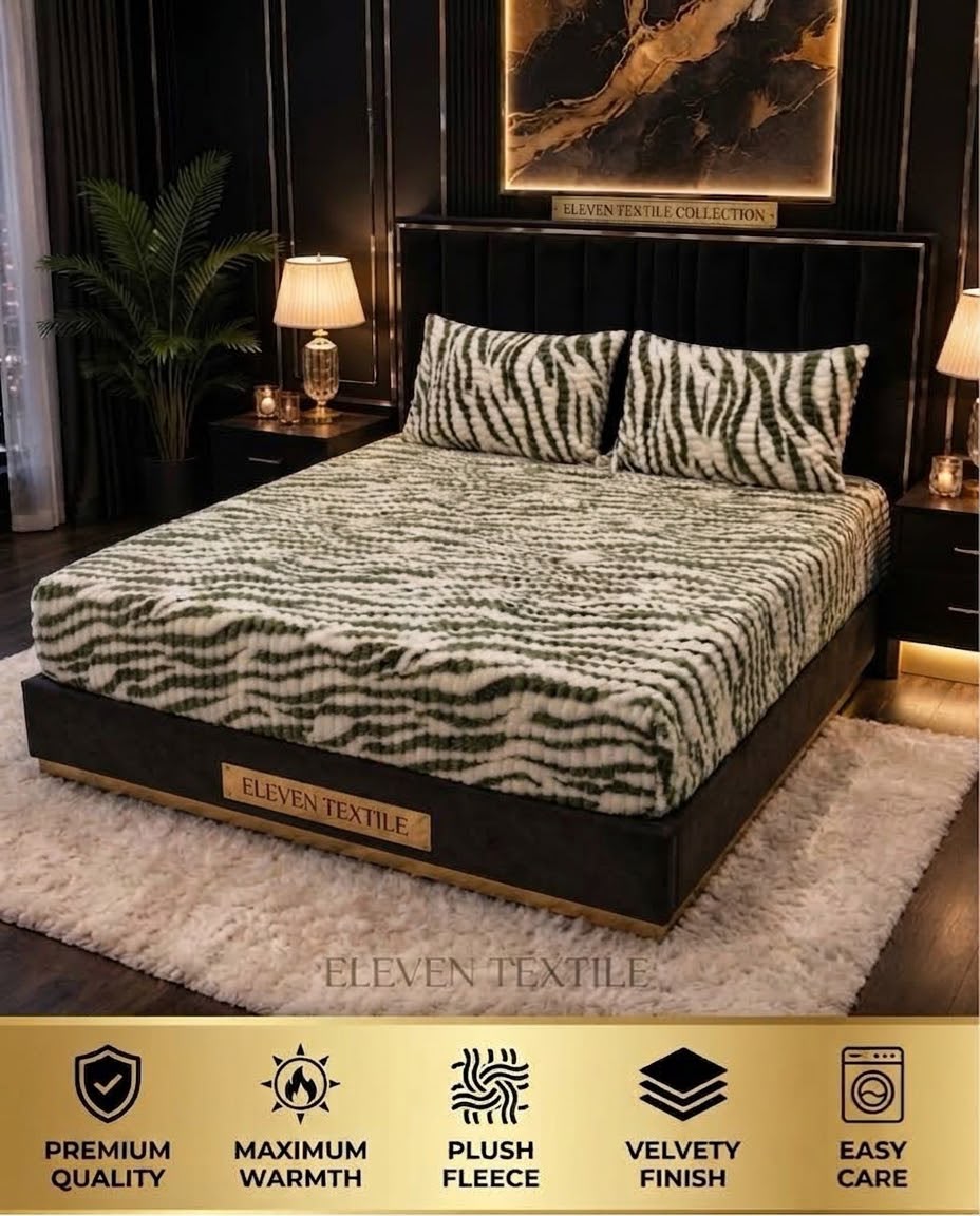 ELEVEN TEXTILE Premium 3 piece Puffy Bedsheet