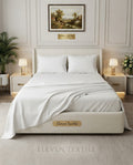 ELEVEN TEXTILE | Luxury Micro Strip 3-Piece Fitted Sheet Set