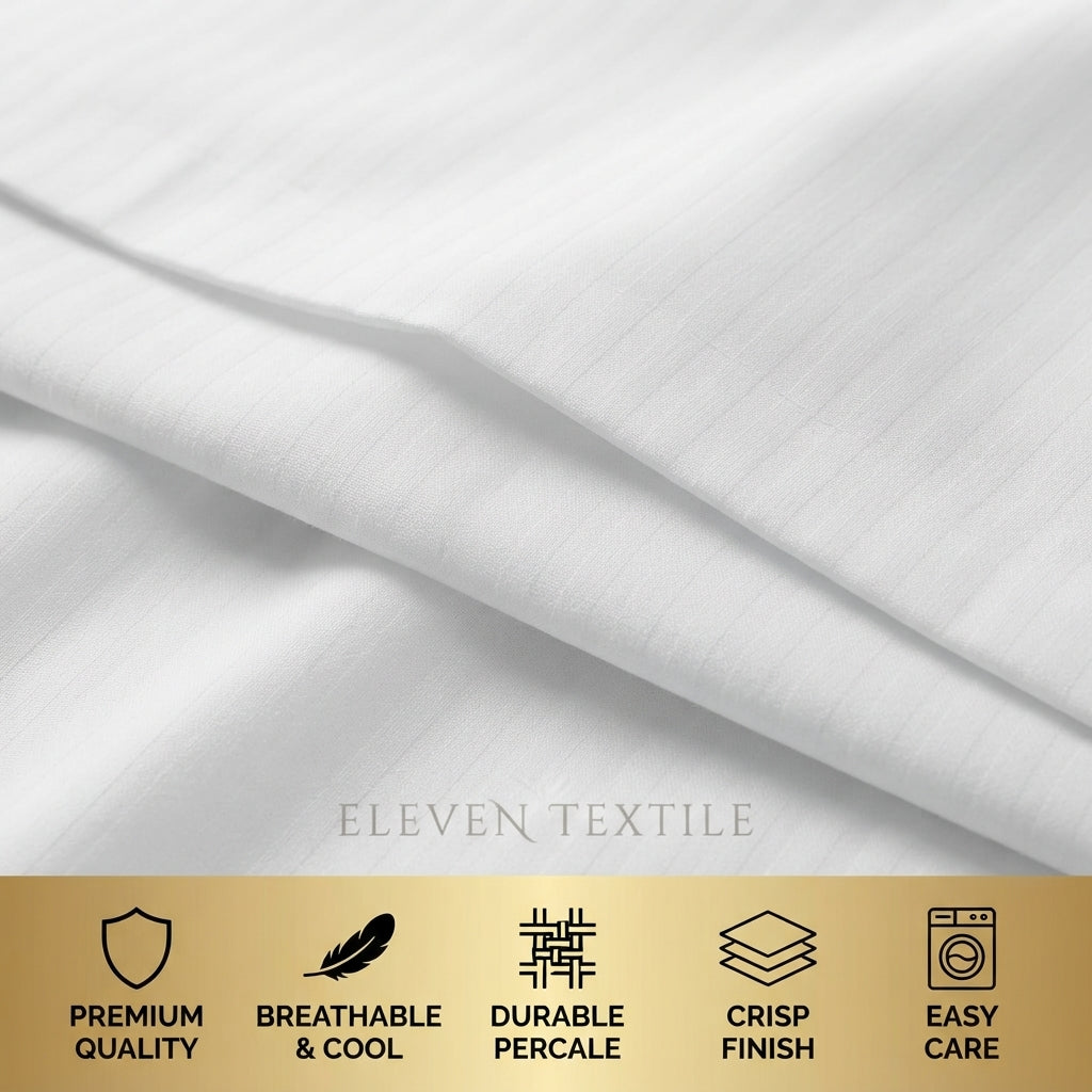 ELEVEN TEXTILE | Luxury Micro Strip 3-Piece Fitted Sheet Set