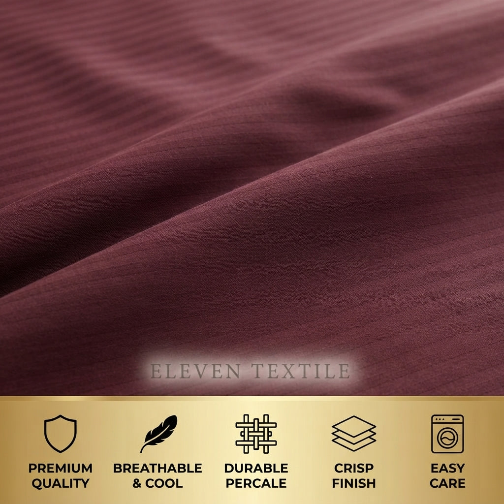 ELEVEN TEXTILE | Luxury Micro Strip 3-Piece Fitted Sheet Set
