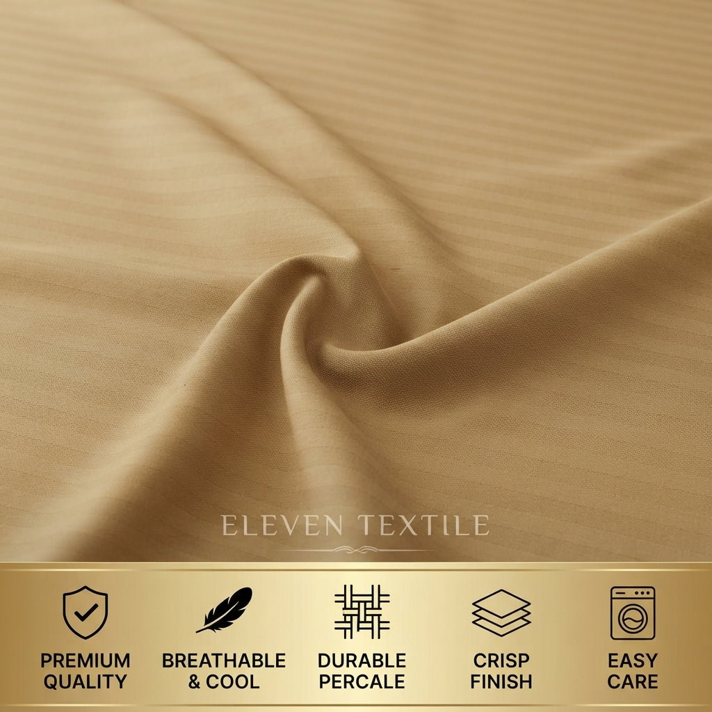 ELEVEN TEXTILE | Luxury Micro Strip 3-Piece Fitted Sheet Set