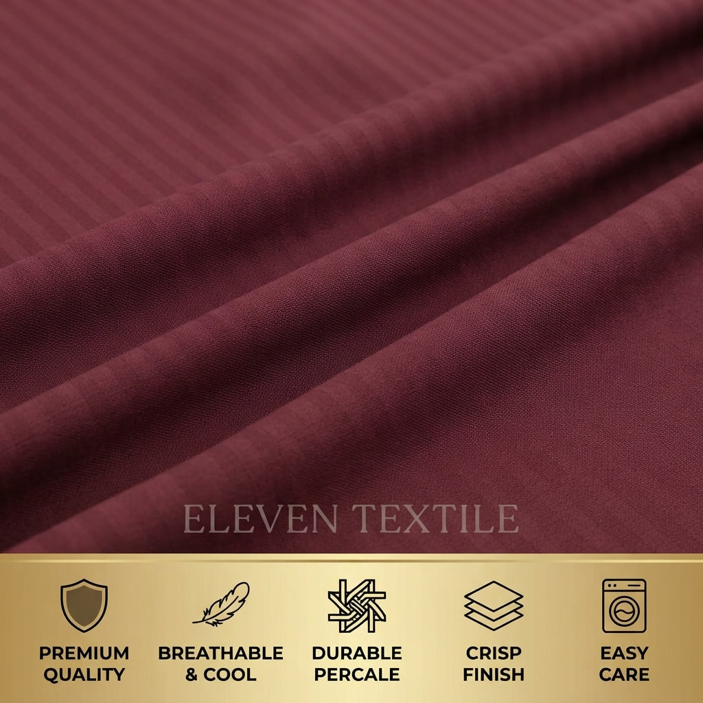 ELEVEN TEXTILE | Luxury Micro Strip 3-Piece Fitted Sheet Set