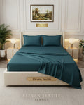 ELEVEN TEXTILE | Luxury Micro Strip 3-Piece Fitted Sheet Set