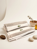 Luxury Embroidered Crocodile Hand Towel (18x28 in) - Grey & White