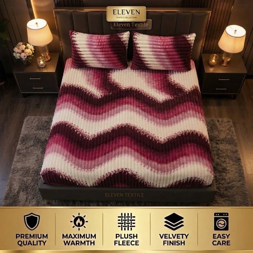 ELEVEN TEXTILE Premium 3 piece Puffy Bedsheet