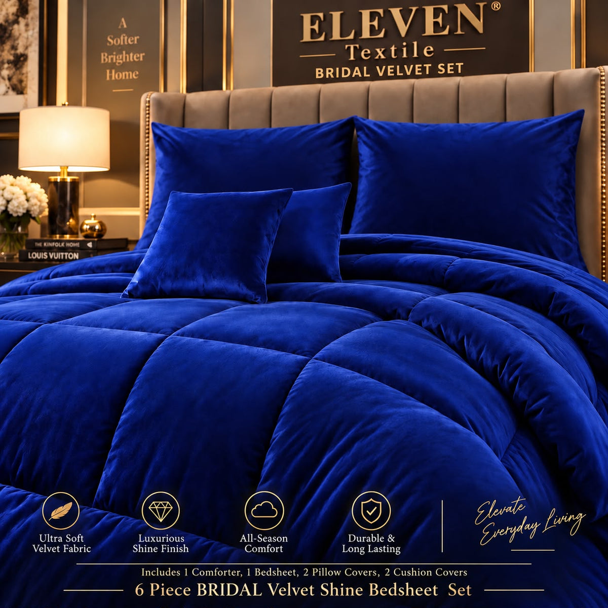 Signature Bridal Velvet Shine Set – 6 Piece Luxury Collection