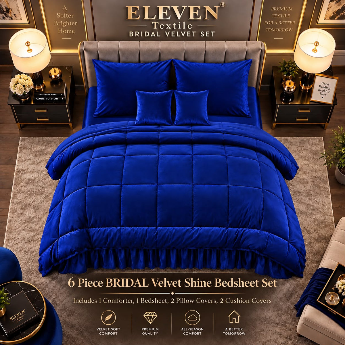 Signature Bridal Velvet Shine Set – 6 Piece Luxury Collection