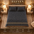 ELEVEN TEXTILE — 3-Piece Royal Textured Velvet Bedsheet Set