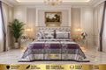 Premium 7-Piece Printed Comforter Set(White And Purple)