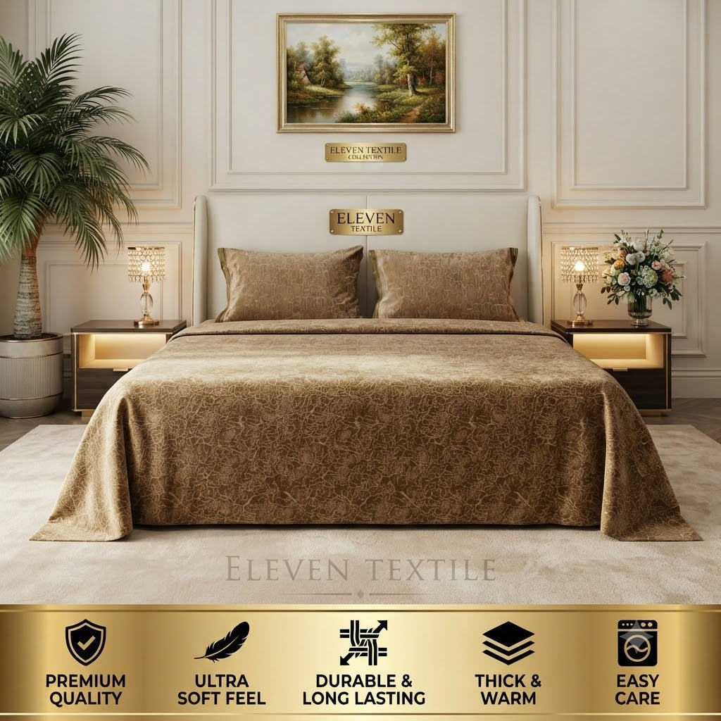 3-Piece Royal Textured Velvet Bedsheet Set