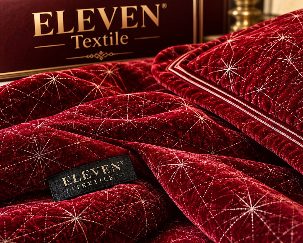 ELEVEN TEXTILE — 3-Piece Royal Textured Velvet Bedsheet Set
