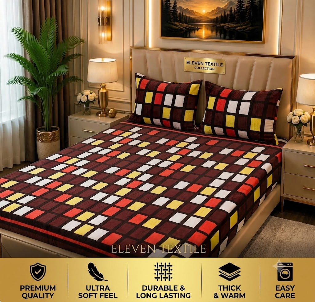 Premium Soft Fleece 3-Piece King Bedsheet Set