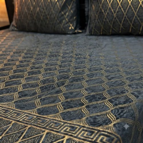3-Piece Royal Textured Velvet Bedsheet Set