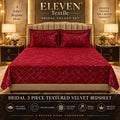 ELEVEN TEXTILE — 3-Piece Royal Textured Velvet Bedsheet Set