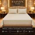 ELEVEN TEXTILE — 3-Piece Royal Textured Velvet Bedsheet Set