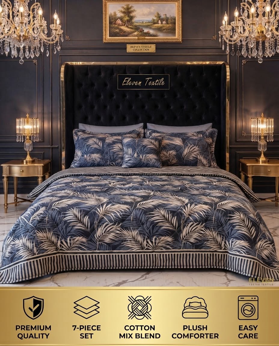 ELEVEN TEXTILE — Premium 7-Piece Printed Comforter Set