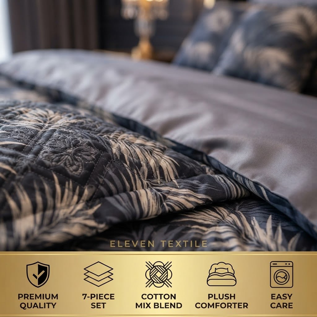 ELEVEN TEXTILE — Premium 7-Piece Printed Comforter Set